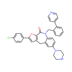 O=C1c2oc(-c3ccc(Cl)cc3)cc2Cc2cc(N3CCNCC3)ccc2N1Cc1ccccc1-c1ccncc1 ZINC000096270547