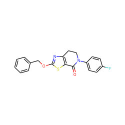 O=C1c2sc(OCc3ccccc3)nc2CCN1c1ccc(F)cc1 ZINC000096283908