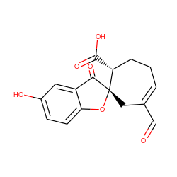 O=CC1=CCC[C@@H](C(=O)O)[C@]2(C1)Oc1ccc(O)cc1C2=O ZINC001772642127