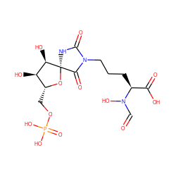 O=CN(O)[C@@H](CCCN1C(=O)N[C@@]2(O[C@H](COP(=O)(O)O)[C@@H](O)[C@H]2O)C1=O)C(=O)O ZINC000015894722