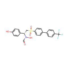 O=CN(O)[C@@H](CS(=O)(=O)c1ccc(-c2ccc(C(F)(F)F)cc2)cc1)c1ccc(O)cc1 ZINC000063539712