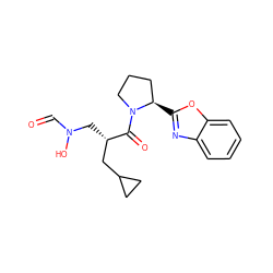 O=CN(O)C[C@@H](CC1CC1)C(=O)N1CCC[C@H]1c1nc2ccccc2o1 ZINC000040391066