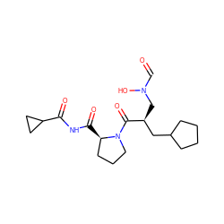 O=CN(O)C[C@@H](CC1CCCC1)C(=O)N1CCC[C@H]1C(=O)NC(=O)C1CC1 ZINC000084758319