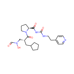 O=CN(O)C[C@@H](CC1CCCC1)C(=O)N1CCC[C@H]1C(=O)NC(=O)NCCc1ccncc1 ZINC000084654172