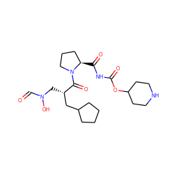 O=CN(O)C[C@@H](CC1CCCC1)C(=O)N1CCC[C@H]1C(=O)NC(=O)OC1CCNCC1 ZINC000084669778