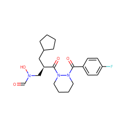 O=CN(O)C[C@@H](CC1CCCC1)C(=O)N1CCCCN1C(=O)c1ccc(F)cc1 ZINC000072175017