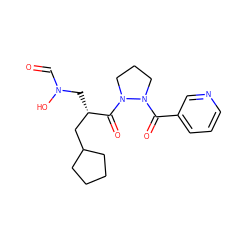 O=CN(O)C[C@@H](CC1CCCC1)C(=O)N1CCCN1C(=O)c1cccnc1 ZINC000072175663