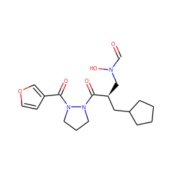 O=CN(O)C[C@@H](CC1CCCC1)C(=O)N1CCCN1C(=O)c1ccoc1 ZINC000072175662