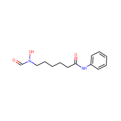 O=CN(O)CCCCCC(=O)Nc1ccccc1 ZINC000013588973