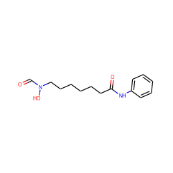 O=CN(O)CCCCCCC(=O)Nc1ccccc1 ZINC000013588976