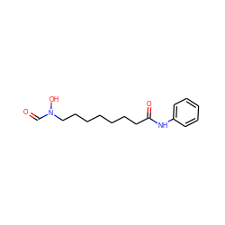 O=CN(O)CCCCCCCC(=O)Nc1ccccc1 ZINC000013588975