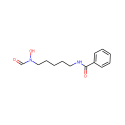 O=CN(O)CCCCCNC(=O)c1ccccc1 ZINC000013588980