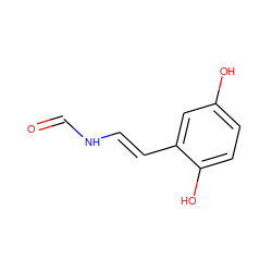 O=CN/C=C/c1cc(O)ccc1O ZINC000100304497