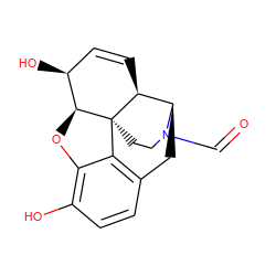 O=CN1CC[C@]23c4c5ccc(O)c4O[C@H]2[C@@H](O)C=C[C@H]3[C@H]1C5 ZINC000049068862