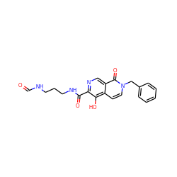 O=CNCCCNC(=O)c1ncc2c(=O)n(Cc3ccccc3)ccc2c1O ZINC000169711079