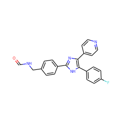 O=CNCc1ccc(-c2nc(-c3ccncc3)c(-c3ccc(F)cc3)[nH]2)cc1 ZINC000008536480