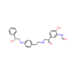 O=CNc1cc([C@@H](O)CNCCc2ccc(NC[C@H](O)c3ccccc3)cc2)ccc1O ZINC000016678033