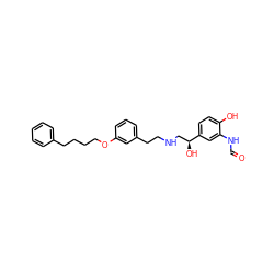 O=CNc1cc([C@@H](O)CNCCc2cccc(OCCCCc3ccccc3)c2)ccc1O ZINC000028382557