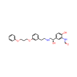 O=CNc1cc([C@@H](O)CNCCc2cccc(OCCCOc3ccccc3)c2)ccc1O ZINC000028382854