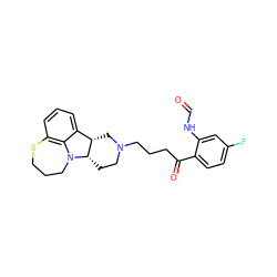 O=CNc1cc(F)ccc1C(=O)CCCN1CC[C@H]2[C@@H](C1)c1cccc3c1N2CCCS3 ZINC000013488004