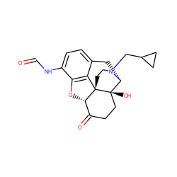 O=CNc1ccc2c3c1O[C@H]1C(=O)CC[C@@]4(O)[C@@H](C2)N(CC2CC2)CC[C@]314 ZINC000013490124