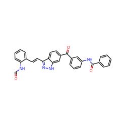 O=CNc1ccccc1/C=C/c1n[nH]c2cc(C(=O)c3cccc(NC(=O)c4ccccc4)c3)ccc12 ZINC000166845177