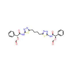 O=CO[C@@H](C(=O)Nc1nnc(CCCCc2nnc(NC(=O)[C@H](OC=O)c3ccccc3)s2)s1)c1ccccc1 ZINC000223712571