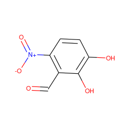 O=Cc1c([N+](=O)[O-])ccc(O)c1O ZINC000013730976