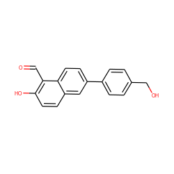 O=Cc1c(O)ccc2cc(-c3ccc(CO)cc3)ccc12 ZINC000169699691