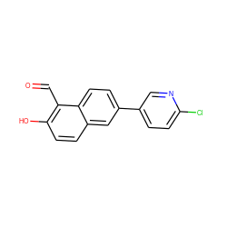 O=Cc1c(O)ccc2cc(-c3ccc(Cl)nc3)ccc12 ZINC000169699705