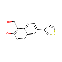 O=Cc1c(O)ccc2cc(-c3ccsc3)ccc12 ZINC000169699693