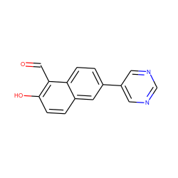 O=Cc1c(O)ccc2cc(-c3cncnc3)ccc12 ZINC000169699688