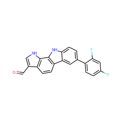 O=Cc1c[nH]c2c1ccc1c3cc(-c4ccc(F)cc4F)ccc3[nH]c12 ZINC000045290801