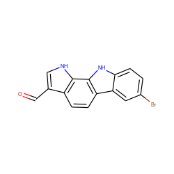 O=Cc1c[nH]c2c1ccc1c3cc(Br)ccc3[nH]c12 ZINC000045319034