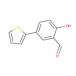 O=Cc1cc(-c2cccs2)ccc1O ZINC000000349989