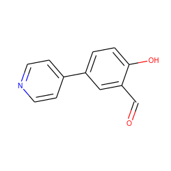 O=Cc1cc(-c2ccncc2)ccc1O ZINC000096312828