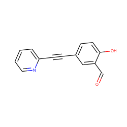 O=Cc1cc(C#Cc2ccccn2)ccc1O ZINC000201316793