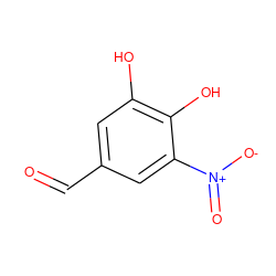 O=Cc1cc(O)c(O)c([N+](=O)[O-])c1 ZINC000000002779