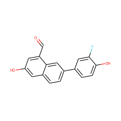 O=Cc1cc(O)cc2ccc(-c3ccc(O)c(F)c3)cc12 ZINC000013645185