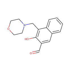 O=Cc1cc2ccccc2c(CN2CCOCC2)c1O ZINC000116439343