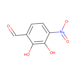 O=Cc1ccc([N+](=O)[O-])c(O)c1O ZINC000013730968