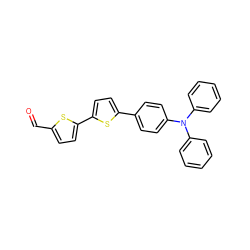 O=Cc1ccc(-c2ccc(-c3ccc(N(c4ccccc4)c4ccccc4)cc3)s2)s1 ZINC000139594257