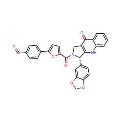 O=Cc1ccc(-c2ccc(C(=O)N3Cc4c([nH]c5ccccc5c4=O)[C@@H]3c3ccc4c(c3)OCO4)o2)cc1 ZINC000013493102