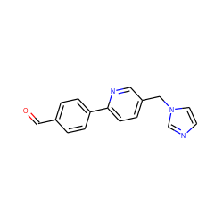 O=Cc1ccc(-c2ccc(Cn3ccnc3)cn2)cc1 ZINC000084632736