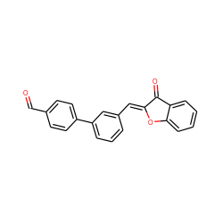 O=Cc1ccc(-c2cccc(/C=C3\Oc4ccccc4C3=O)c2)cc1 ZINC000169334635