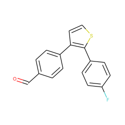 O=Cc1ccc(-c2ccsc2-c2ccc(F)cc2)cc1 ZINC000026190027