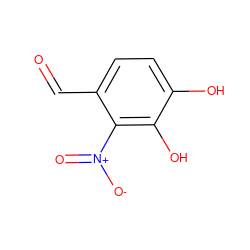 O=Cc1ccc(O)c(O)c1[N+](=O)[O-] ZINC000013730965