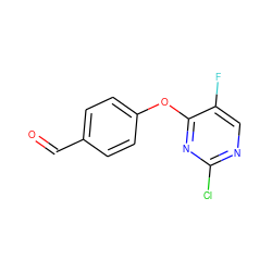 O=Cc1ccc(Oc2nc(Cl)ncc2F)cc1 ZINC000002028714