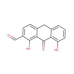 O=Cc1ccc2c(c1O)C(=O)c1c(O)cccc1C2 ZINC000013606520