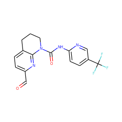 O=Cc1ccc2c(n1)N(C(=O)Nc1ccc(C(F)(F)F)cn1)CCC2 ZINC001772651916